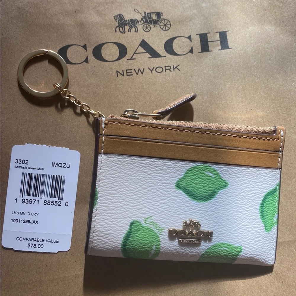 Coach Lime Keychain Wallet